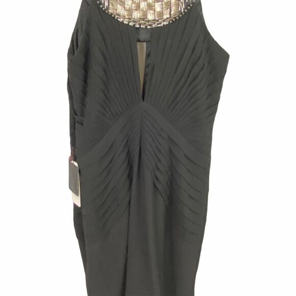 Sue Wong Black Beaded Sleeveless Cocktail Dress Size 6 - Picture 4 of 16